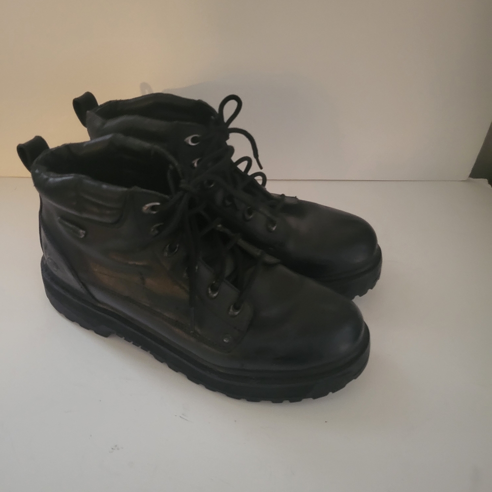Skechers Men's Black Leather Boots 4473